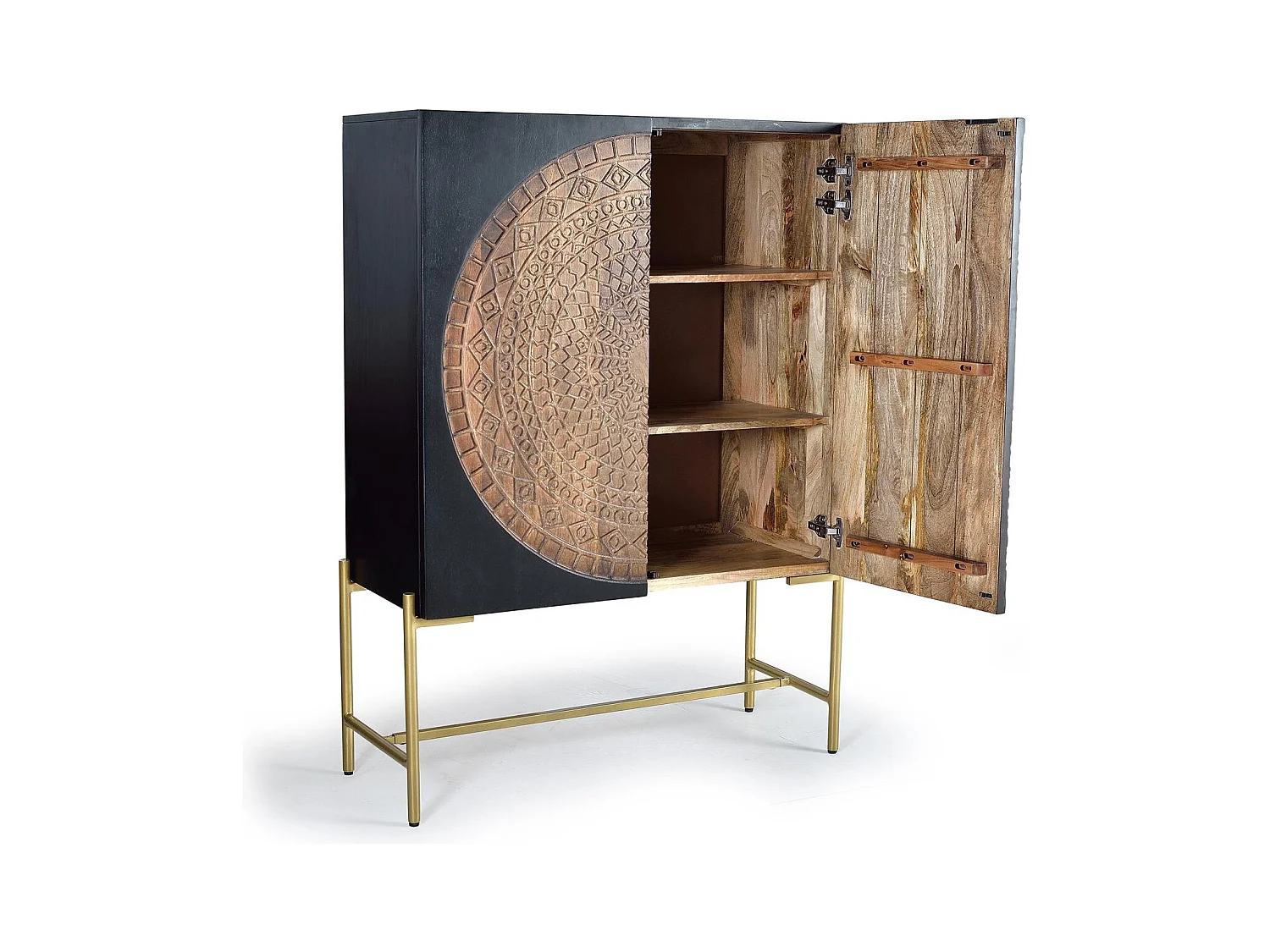 Szafa wykonana z drewna mango i metalu