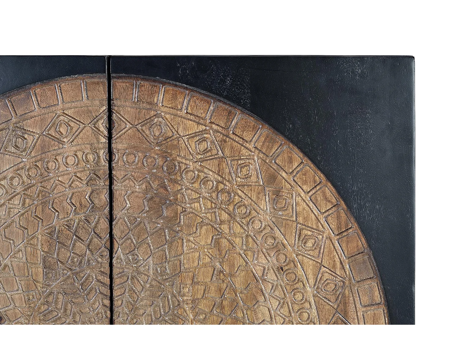 Armoire en bois manguier et métal doré