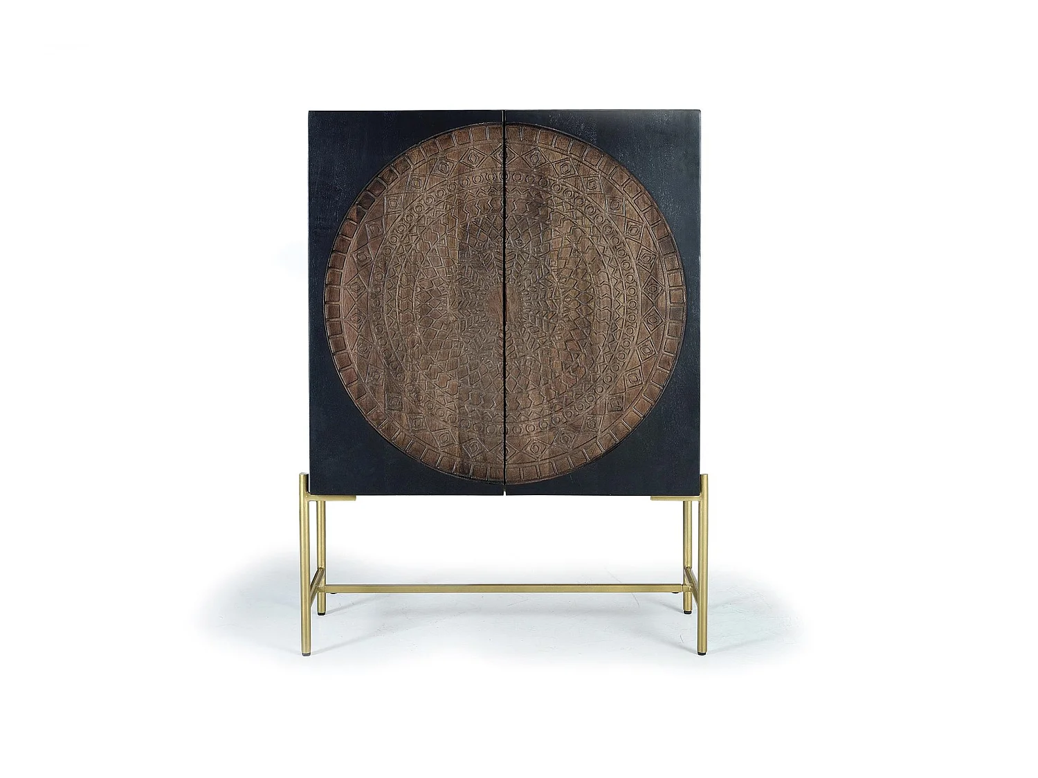 Armoire en bois de manguier 100 cm, style ethnique rustique - 143 x 100 x 45