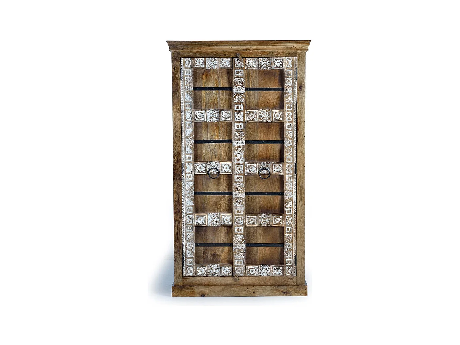 Szafa z drewna mango z ręcznie rzeźbionymi detalami