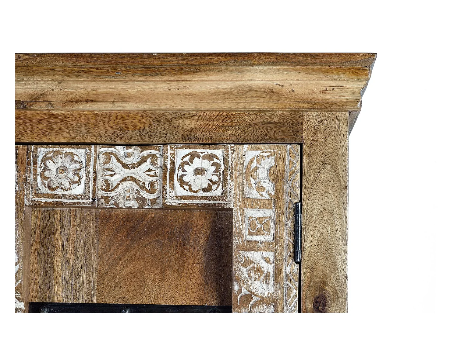 Szafa z drewna mango z ręcznie rzeźbionymi detalami