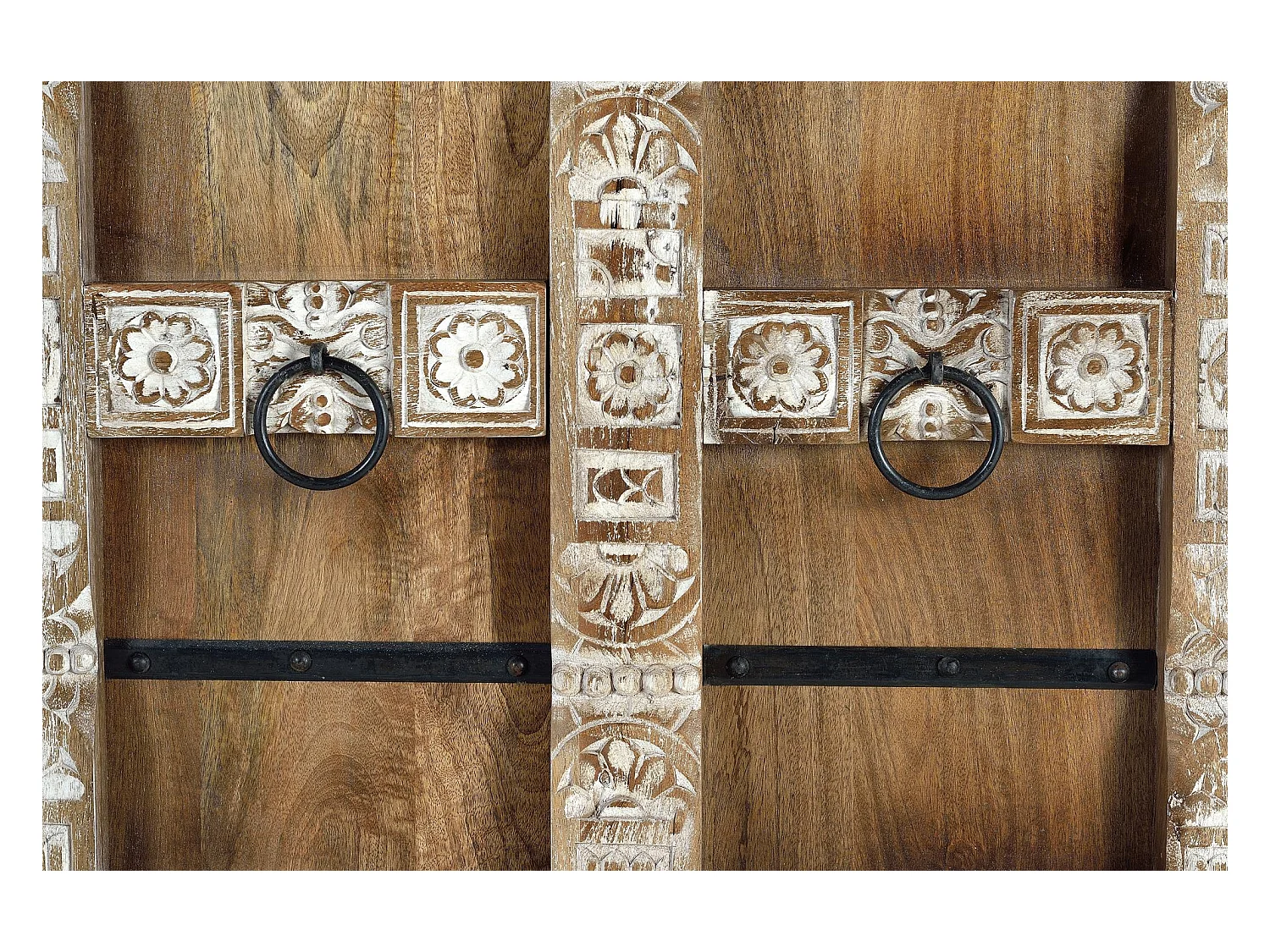 Szafa z drewna mango z ręcznie rzeźbionymi detalami