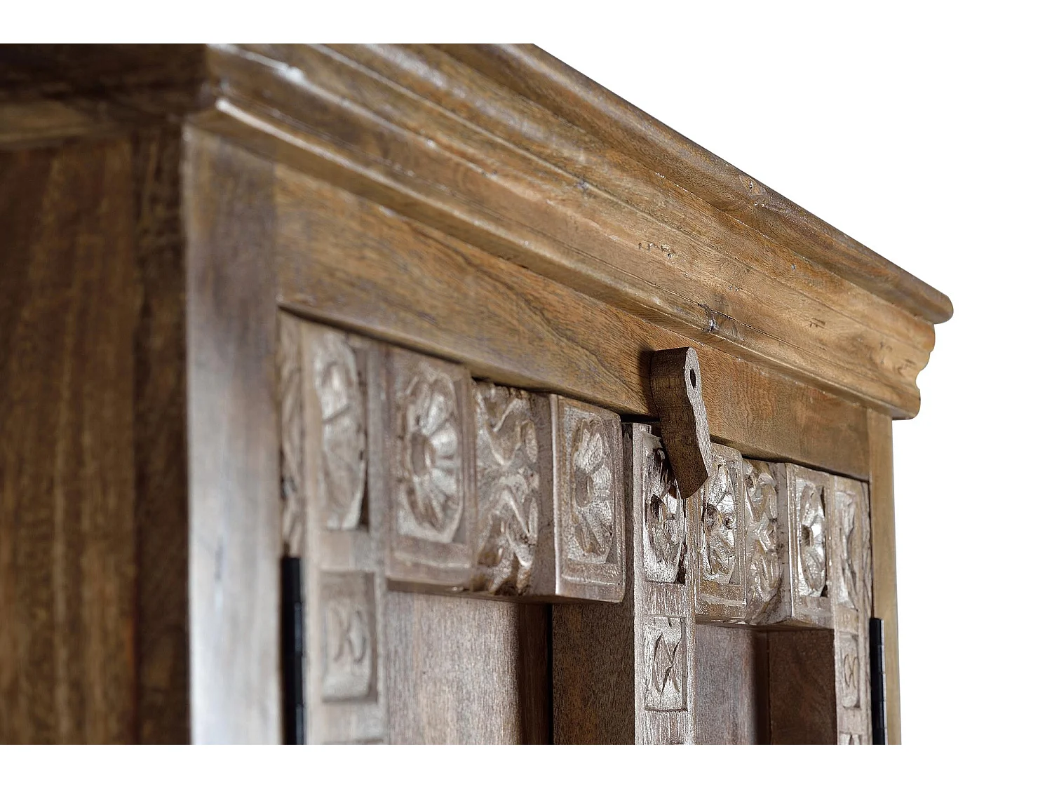 Armoire 2 portes en manguier avec étagères intérieures