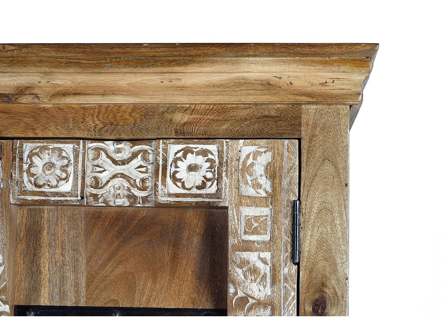 Armoire 2 portes en manguier avec étagères intérieures