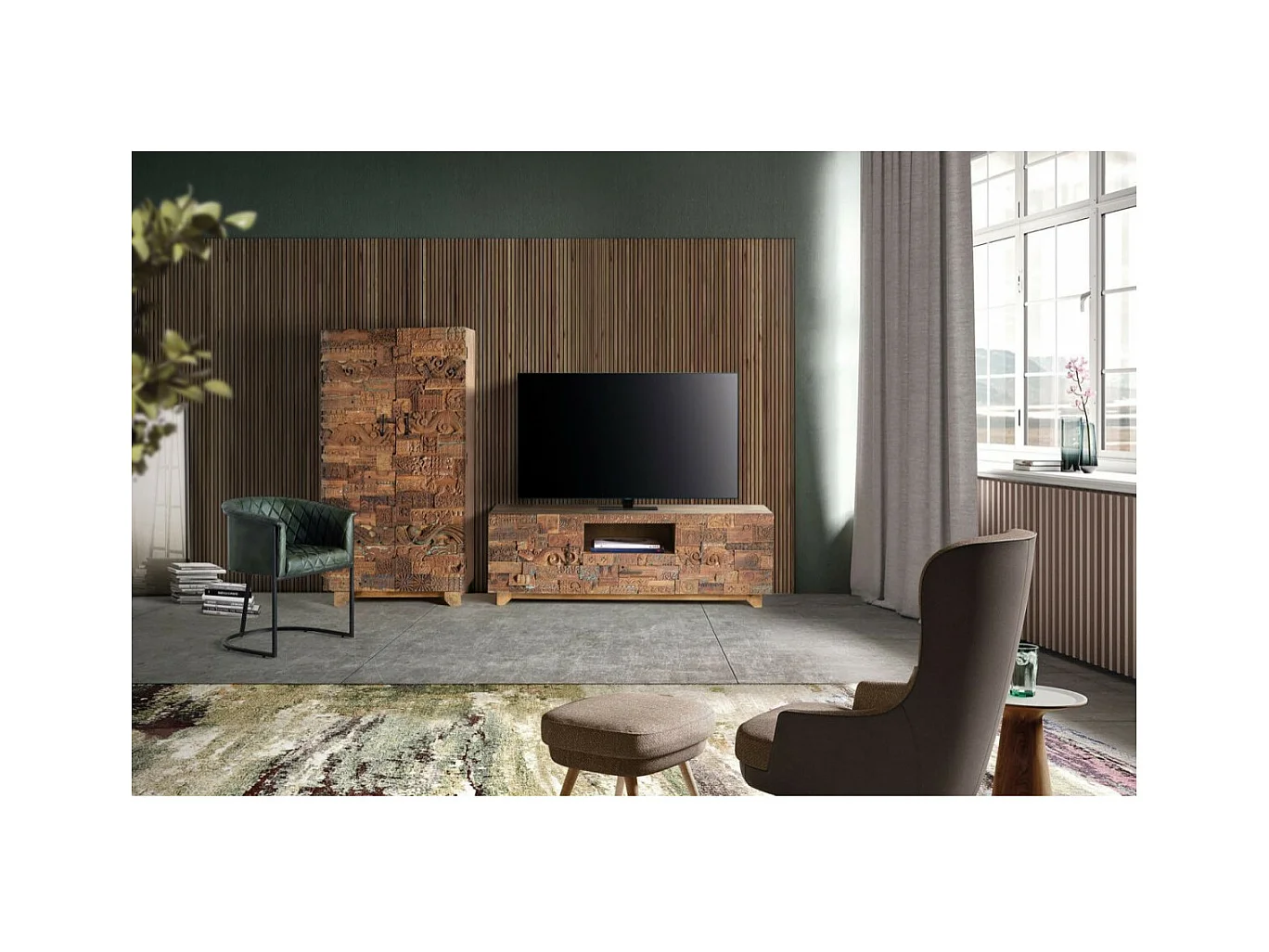 Armoire en bois manguier récupéré