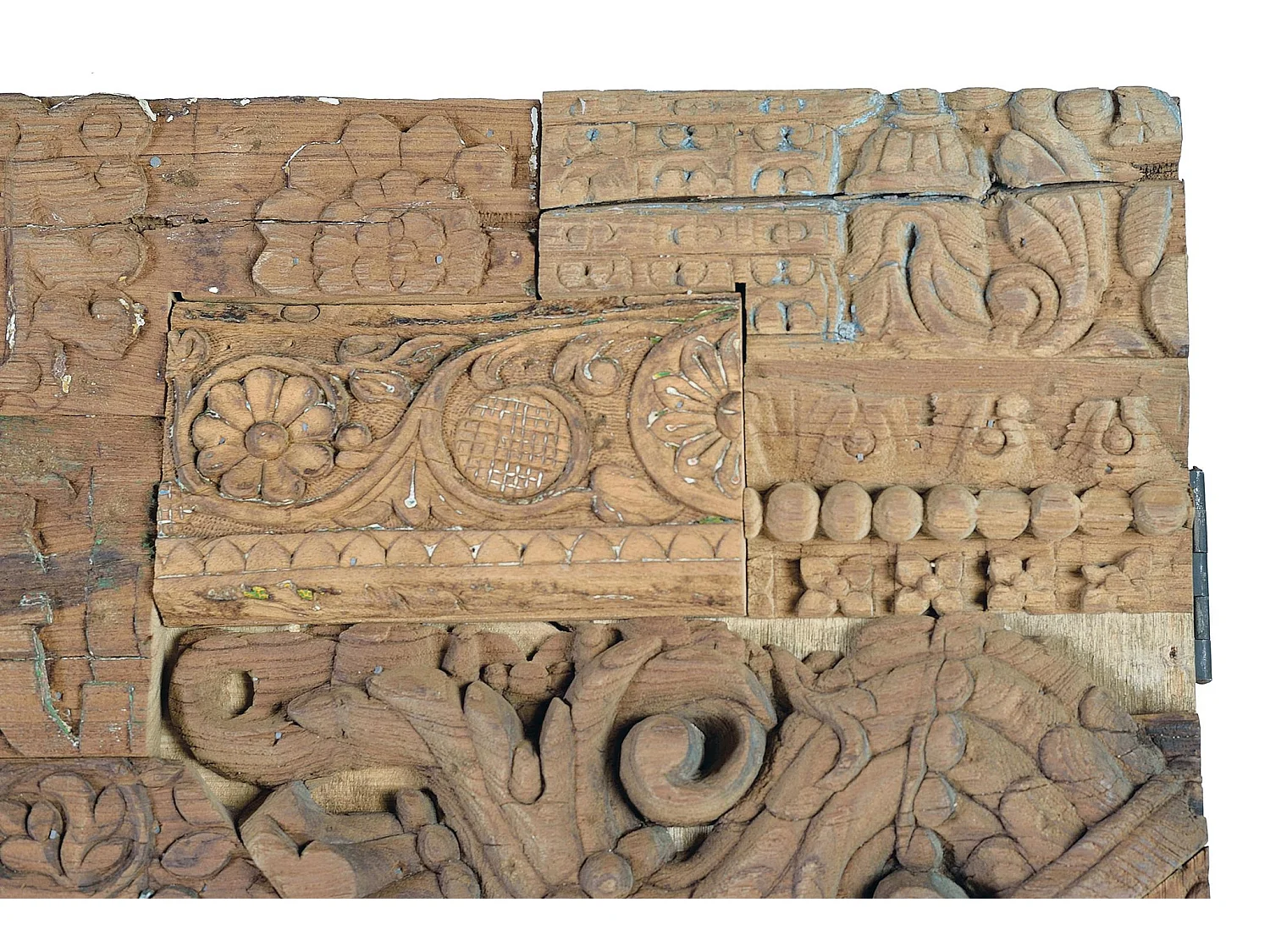 Armoire en bois de manguier, bois recyclé, style ethnique bohème sculpté, 90 cm - 180 x 90 x 50 cm