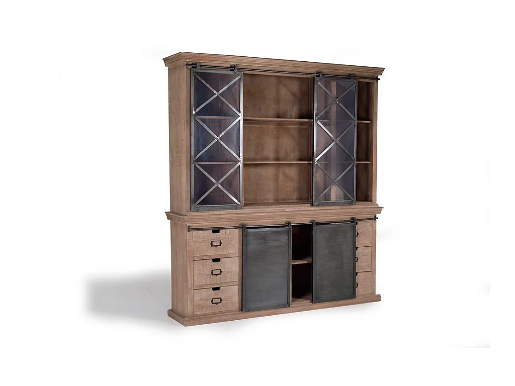 Armoire de style industriel en bois de manguier