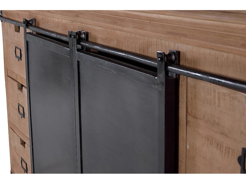 Armoire de style industriel en bois de manguier