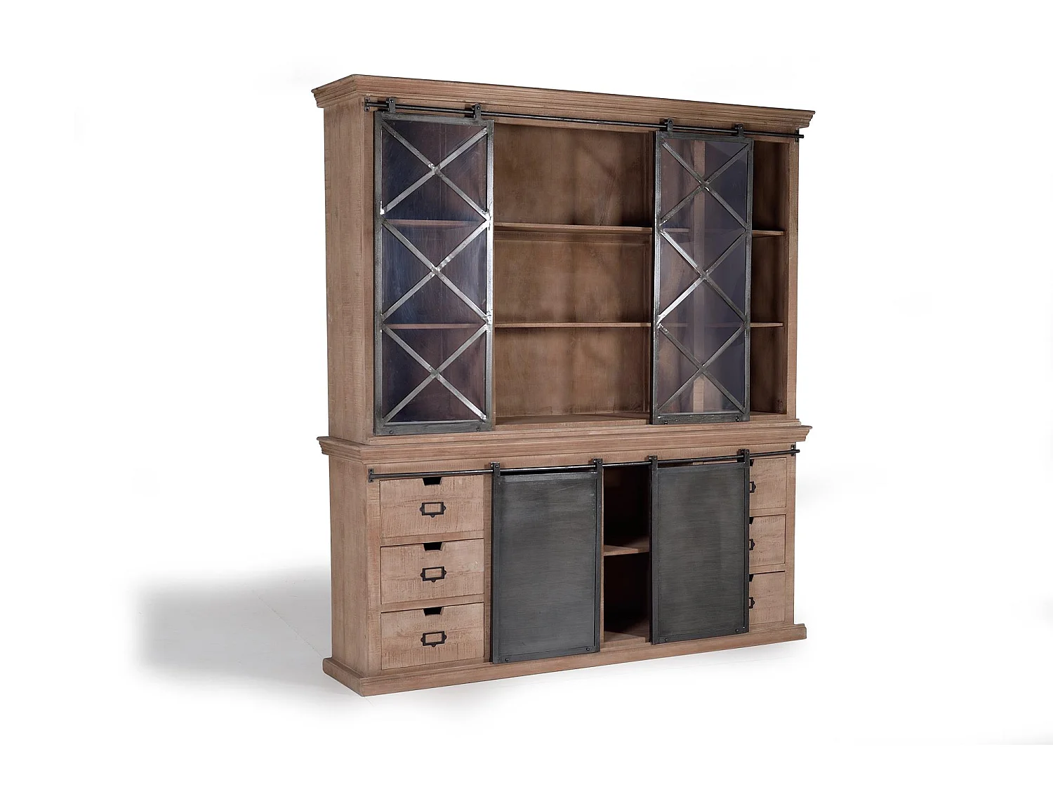 Armoire de style industriel en bois de manguier