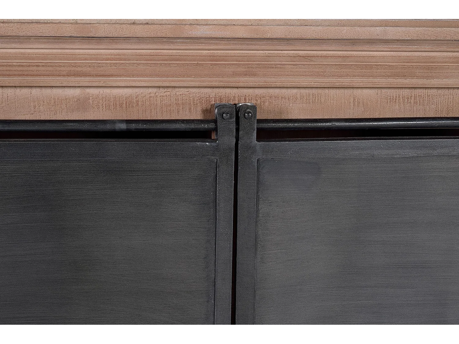 Buffet en bois de manguier 200 cm, style industriel moderne - 220 x 200 x 53