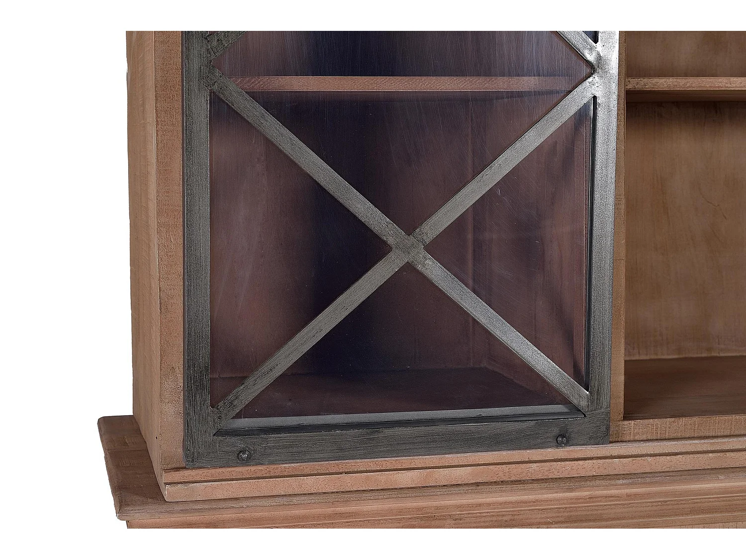 Buffet en bois de manguier 200 cm, style industriel moderne - 220 x 200 x 53