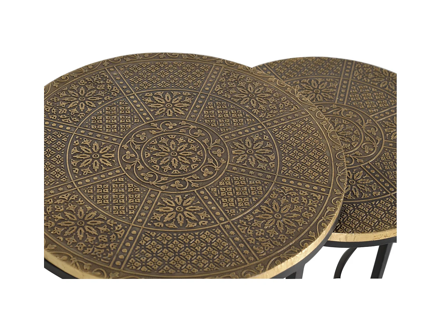 Conjunto de 3 mesas com tampo em bronze e base em metal Multicolor.Giner y Colomer.