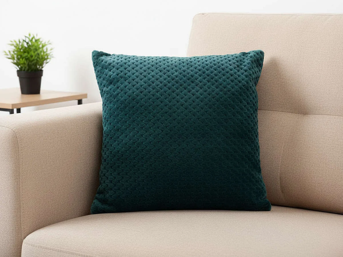 Coussin Damier émeraude 40x40 cm