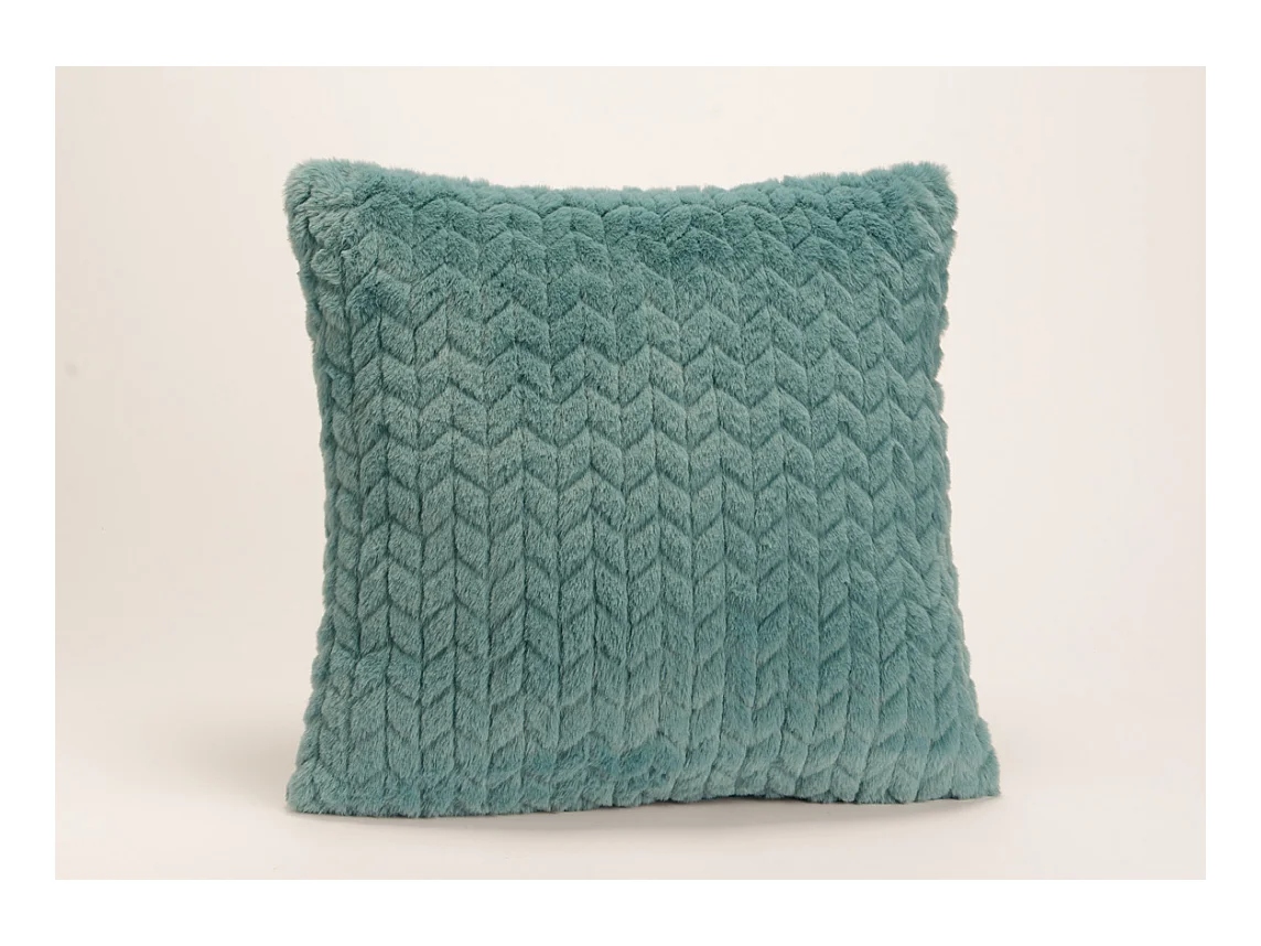 Coussin bleu canard chevron 40x40 cm