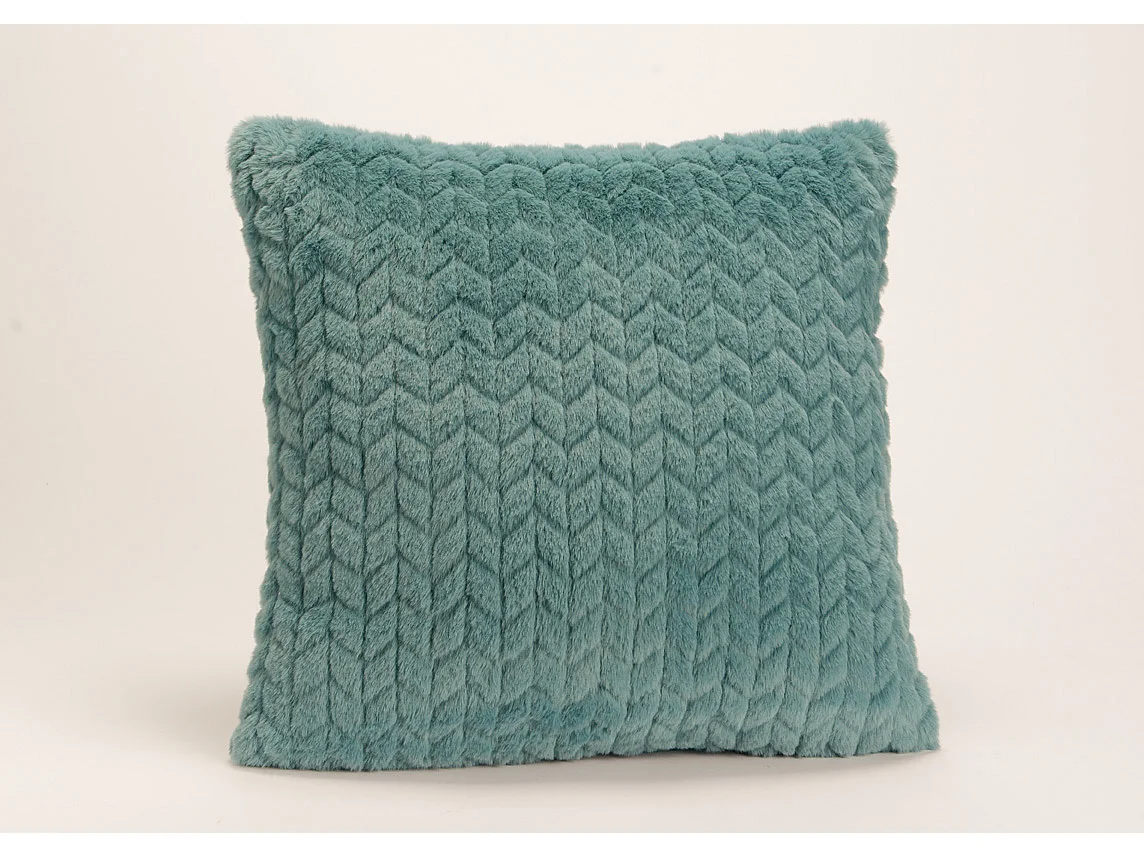 Coussin bleu canard chevron 40x40 cm