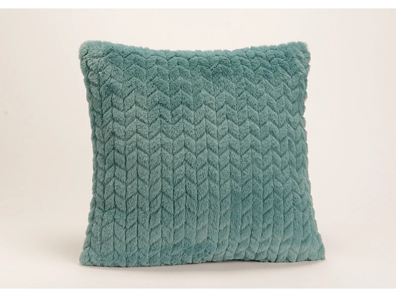 Coussin bleu canard chevron 40x40 cm