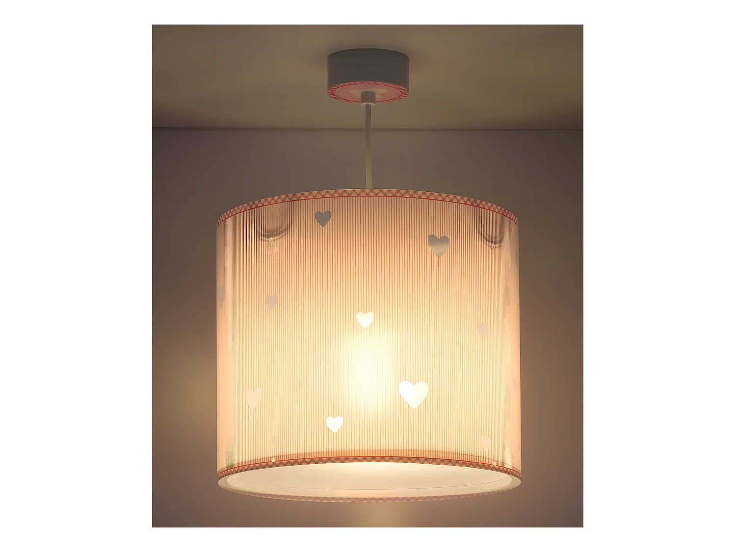 Lustre et lampe suspension enfant Sweet Dreams coeurs rose