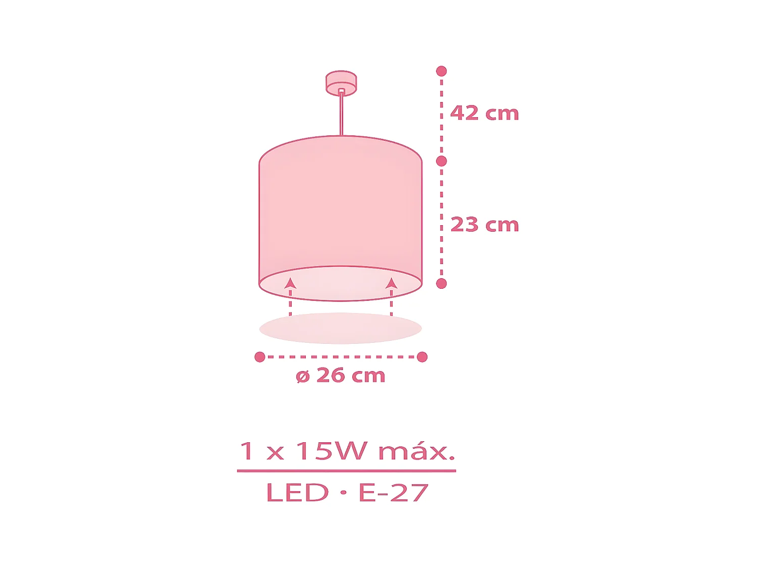 Lustre et lampe suspension enfant Sweet Dreams coeurs rose