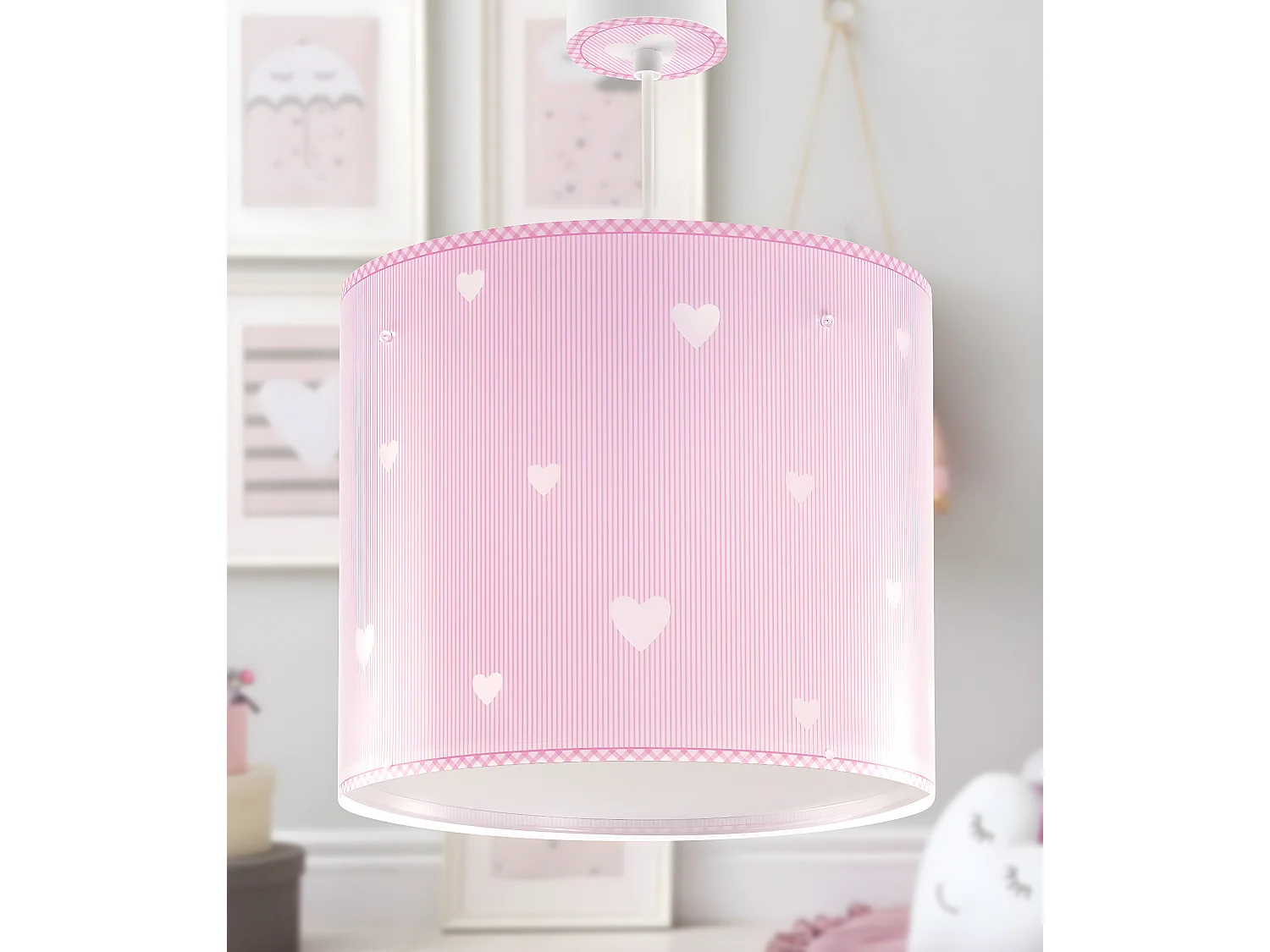 Lustre et lampe suspension enfant Sweet Dreams coeurs rose