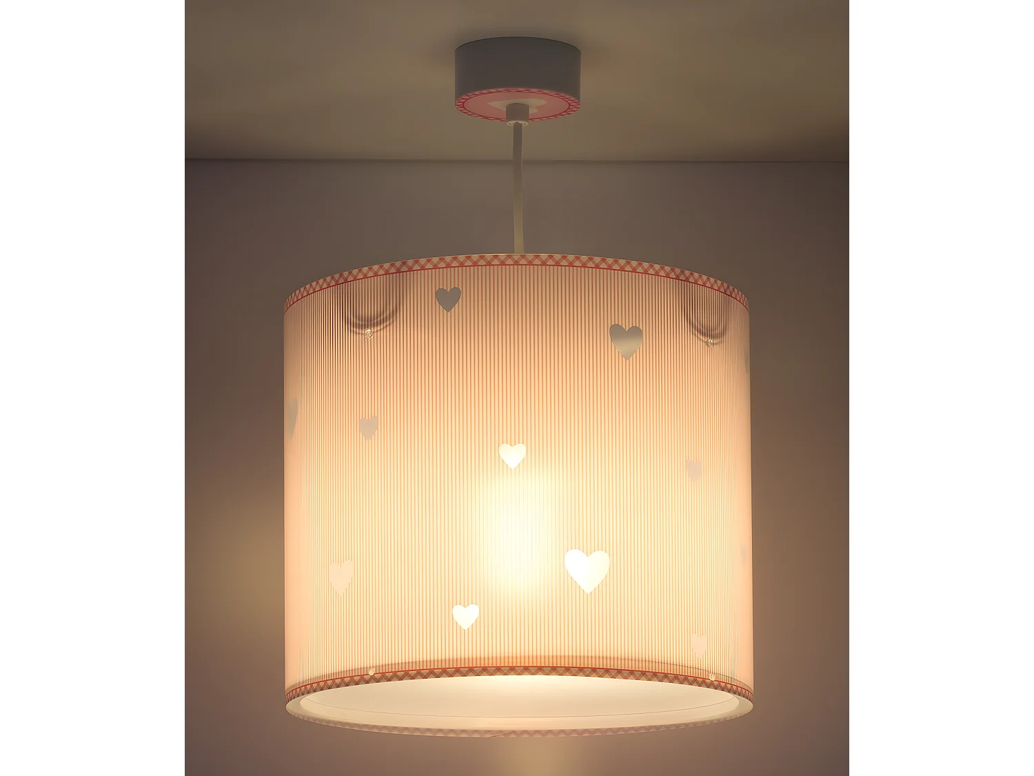 Lustre et lampe suspension enfant Sweet Dreams coeurs rose