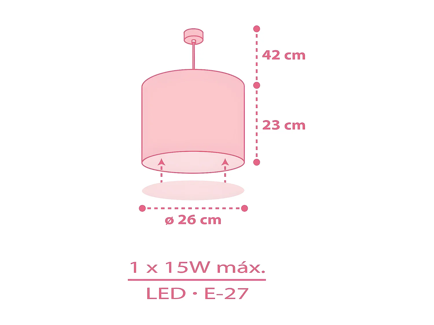Lustre et lampe suspension enfant Sweet Dreams coeurs rose