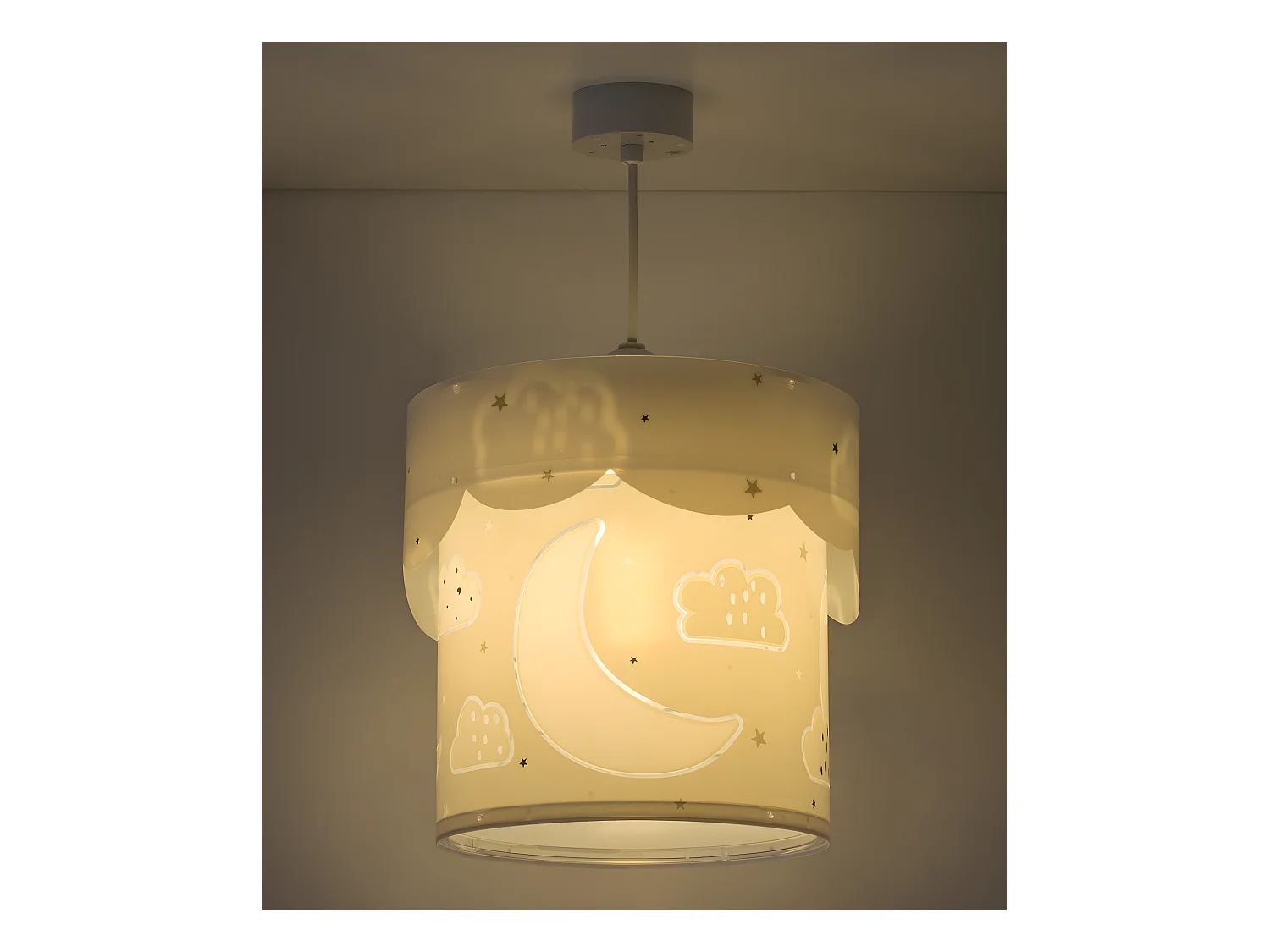 Lámpara de techo infantil Moon luna y estrellas gris | DALBER