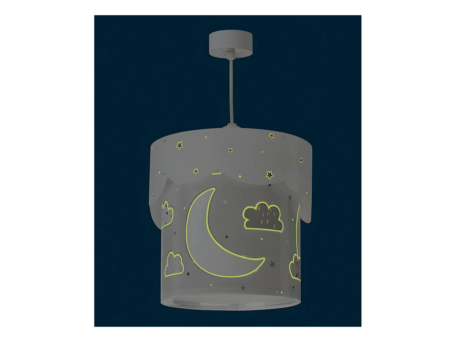 Lámpara de techo infantil Moon luna y estrellas gris | DALBER