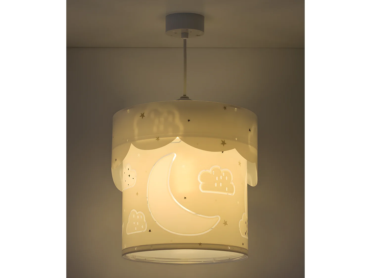 Lampada da soffitto per bambini Moon luna stelle grigio | DALBER