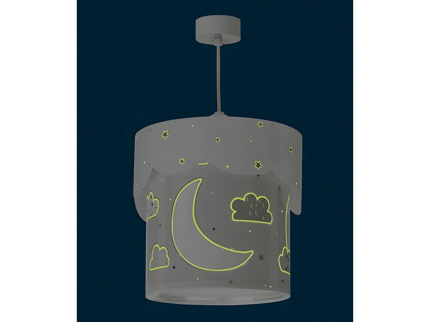 Lampada da soffitto per bambini Moon luna stelle grigio | DALBER