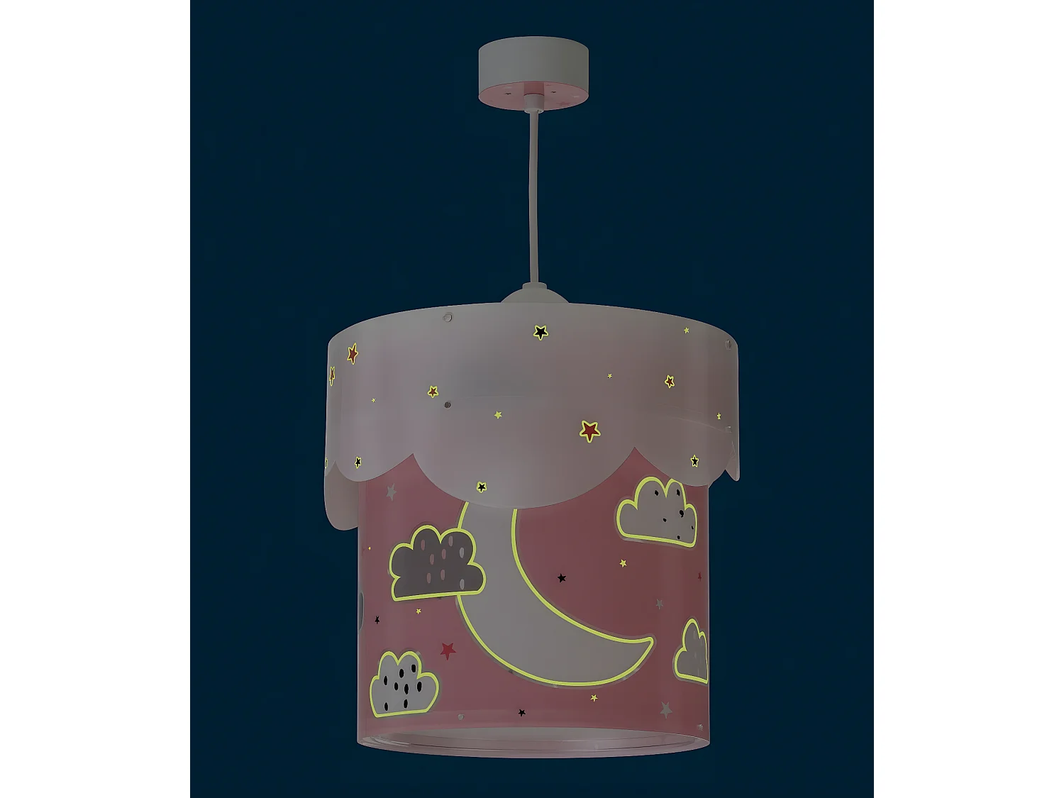 Lustre et lampe suspension enfant Moon Lune rose