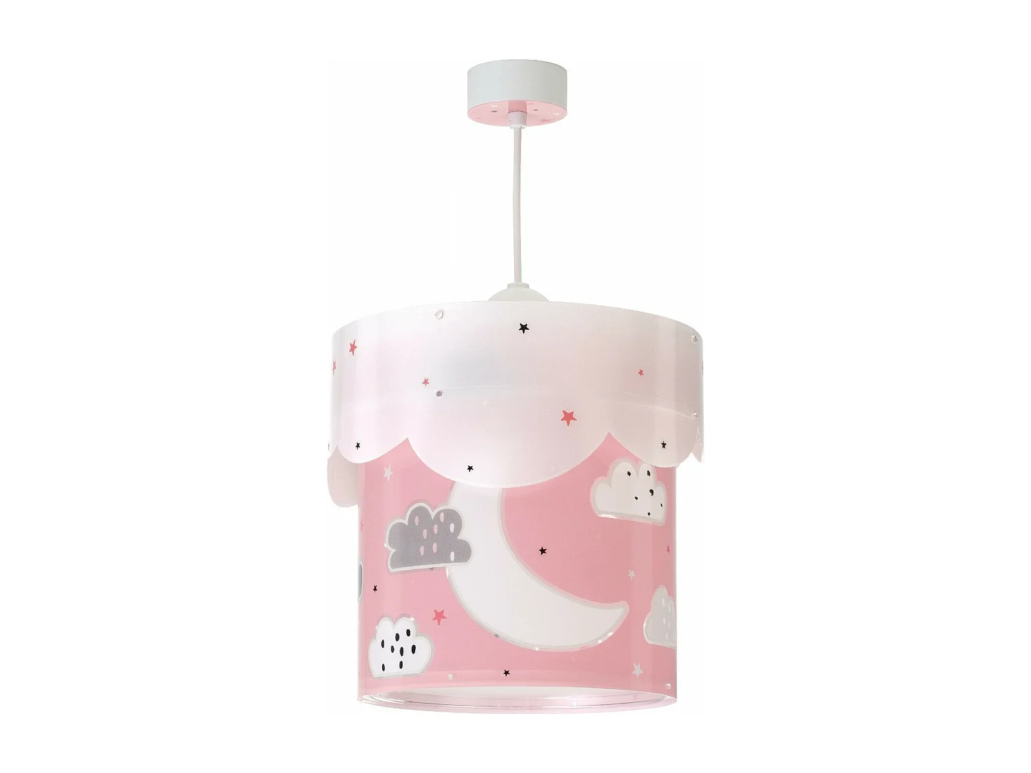 Lustre et lampe suspension enfant Moon Lune rose