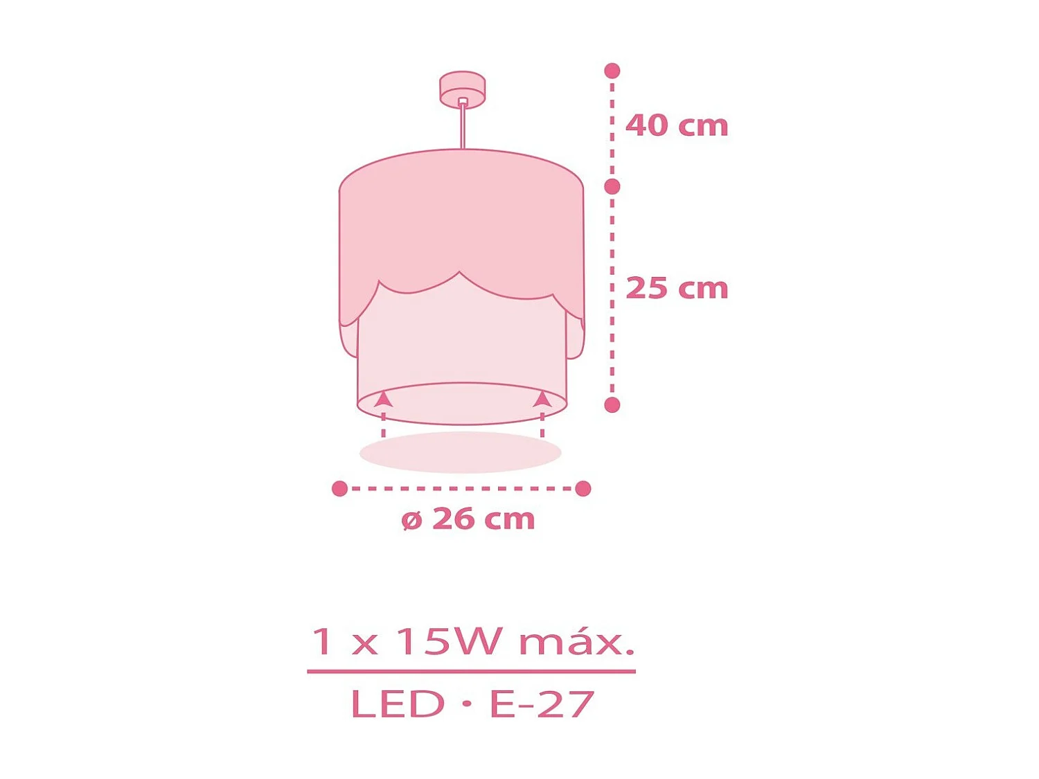 Lustre et lampe suspension enfant Moon Lune rose