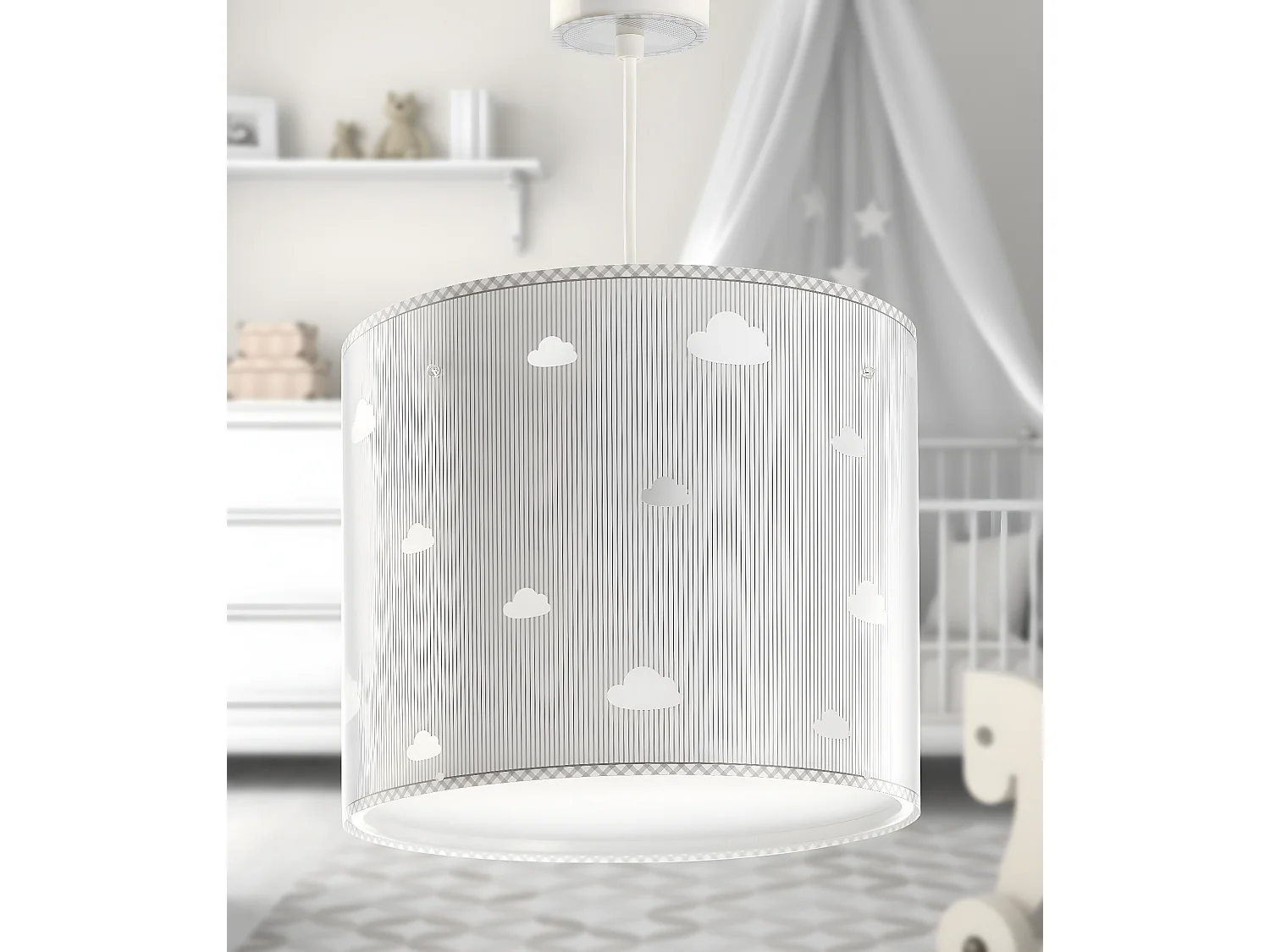 Lampada da soffitto per bambini Sweet Dreams nuvole grigio | DALBER