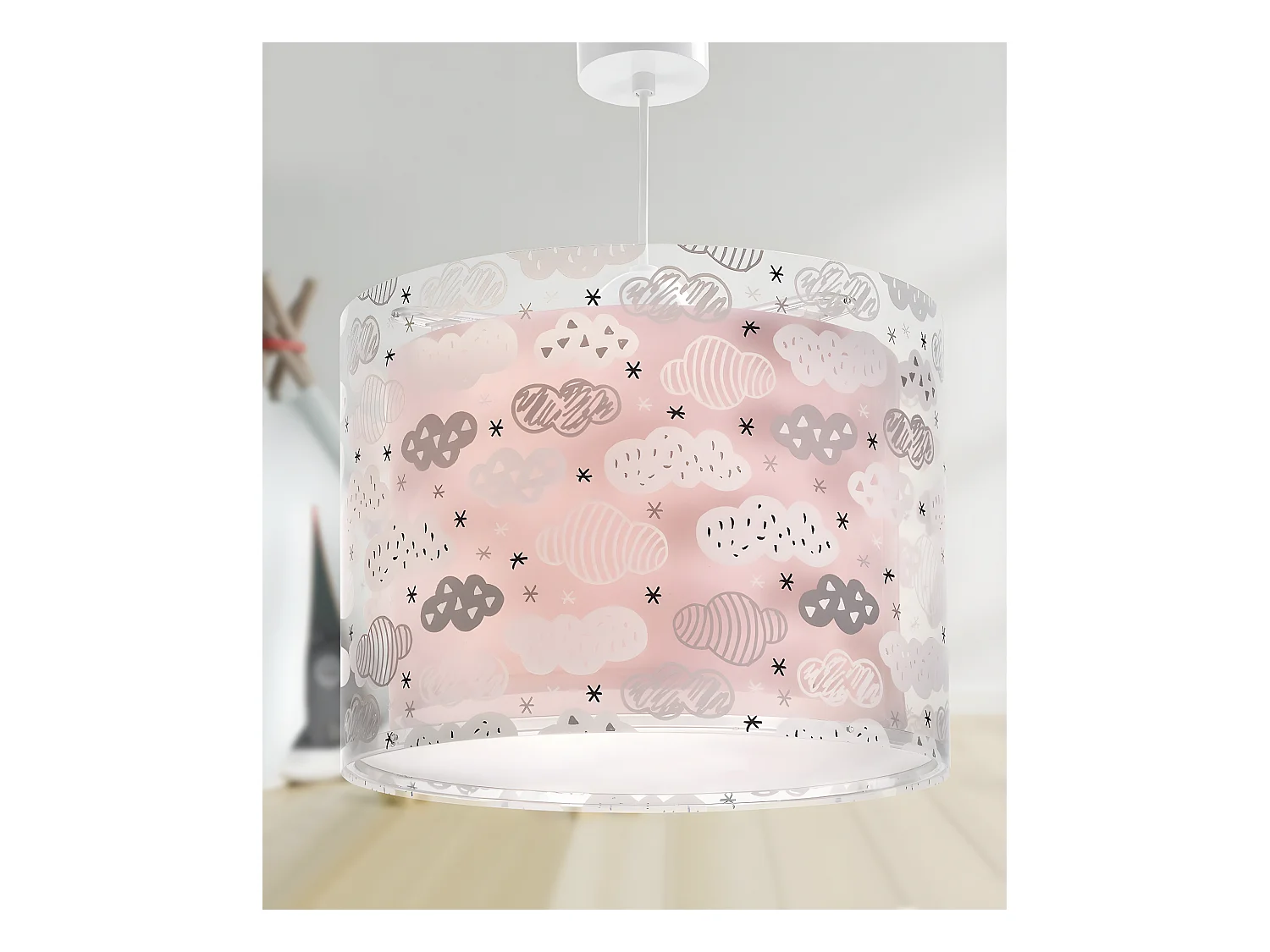 Lámpara infantil de techo Clouds Nubes rosa | DALBER