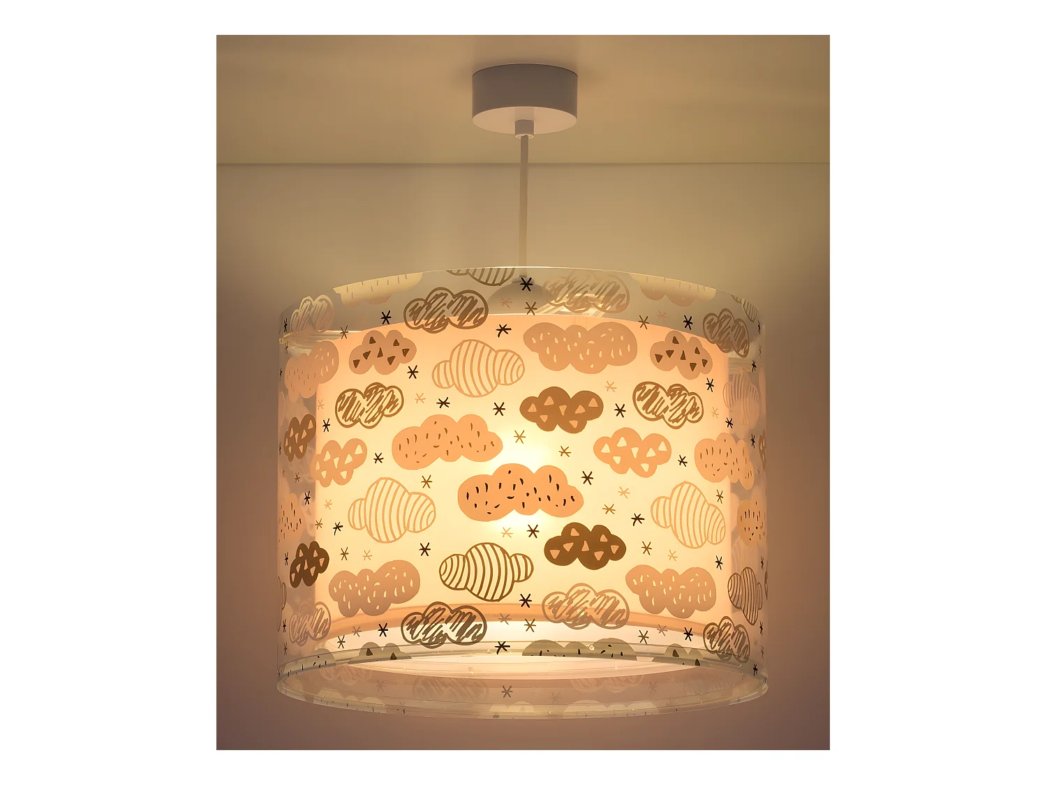 Lámpara infantil de techo Clouds Nubes rosa | DALBER