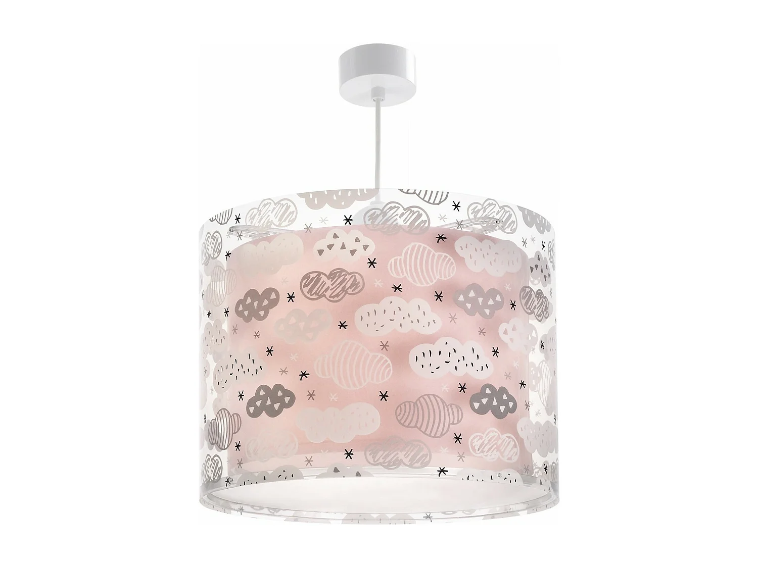 Lustre et lampe suspension enfant Clouds Nuages rose