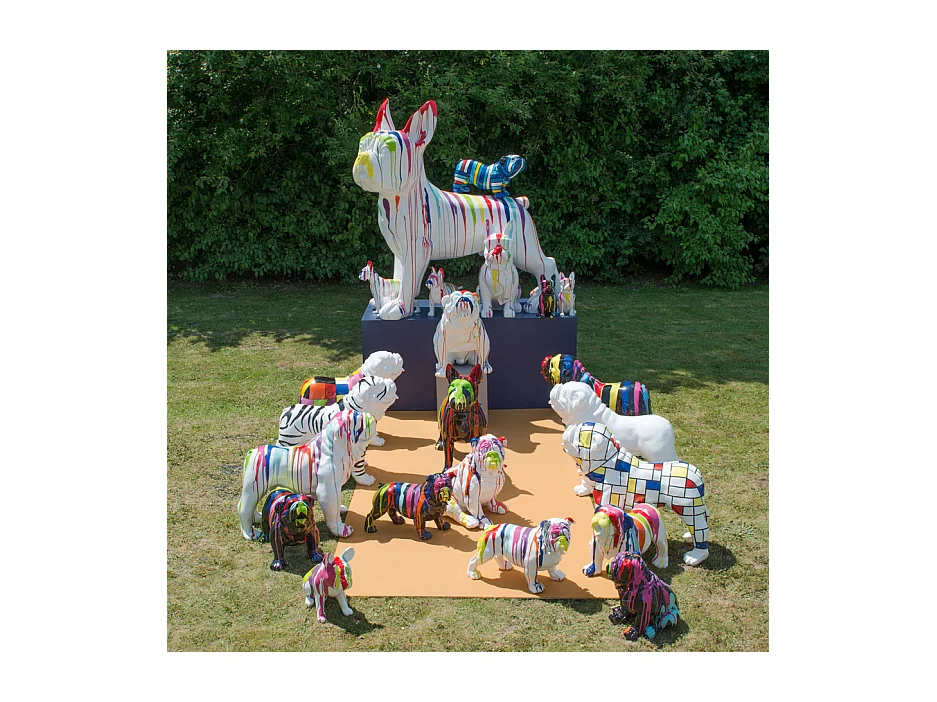 Bulldog usa trash 70 cm noir et multicolore