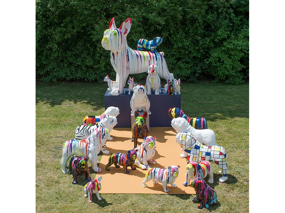 Bulldog usa trash 70 cm noir et multicolore