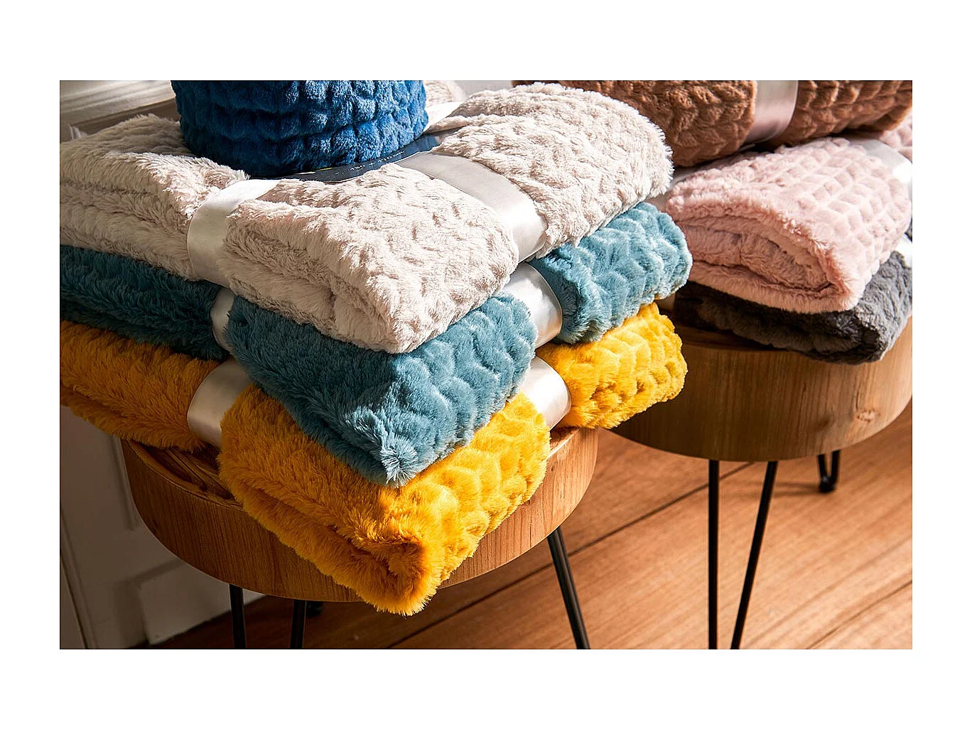 Plaid chevron 130x170 émeraude