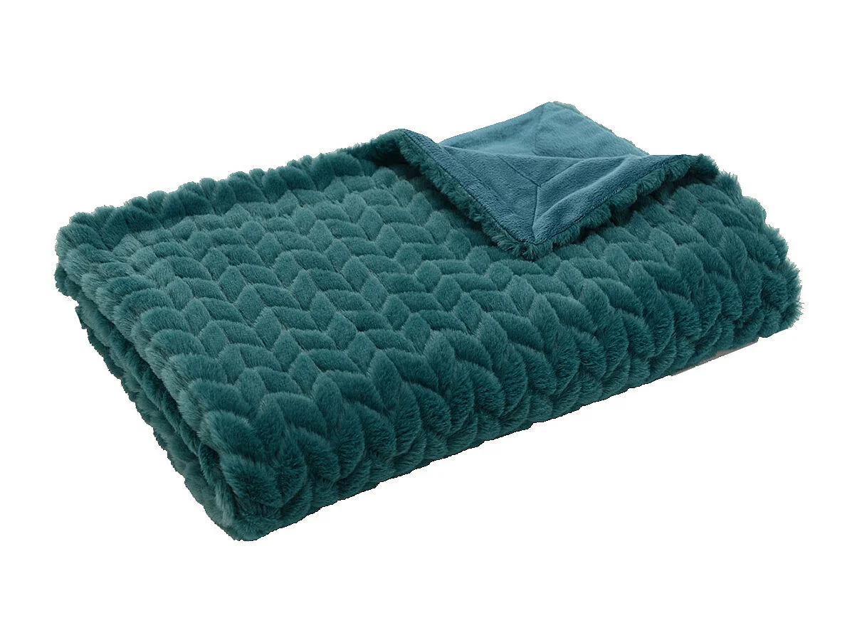 Plaid chevron 130x170 emeraude