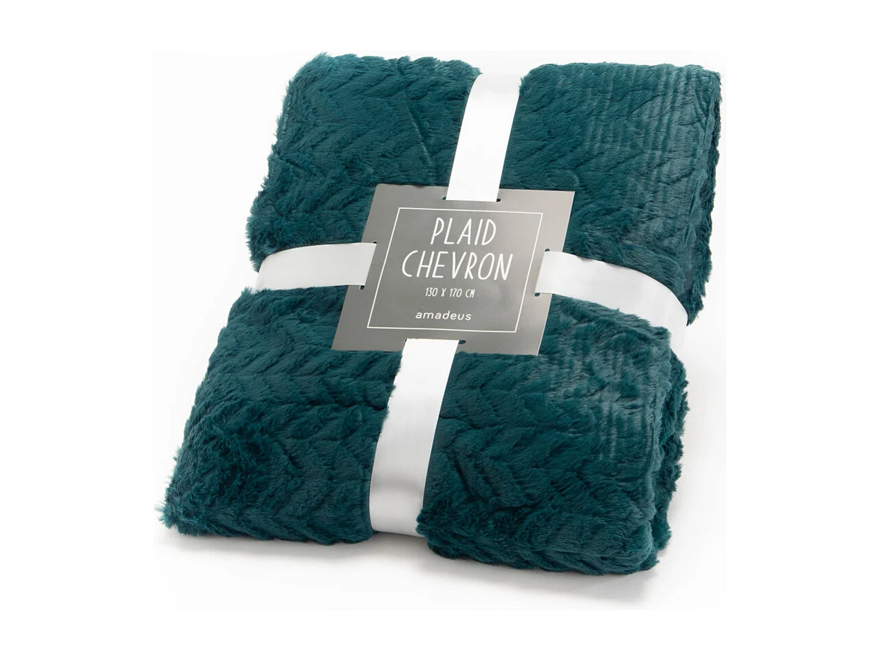 Plaid chevron 130x170 emeraude