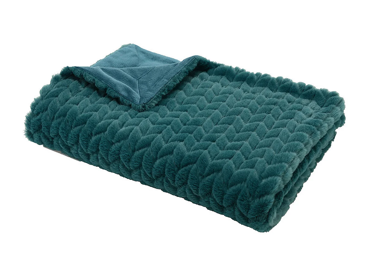 Plaid chevron 130x170 emeraude