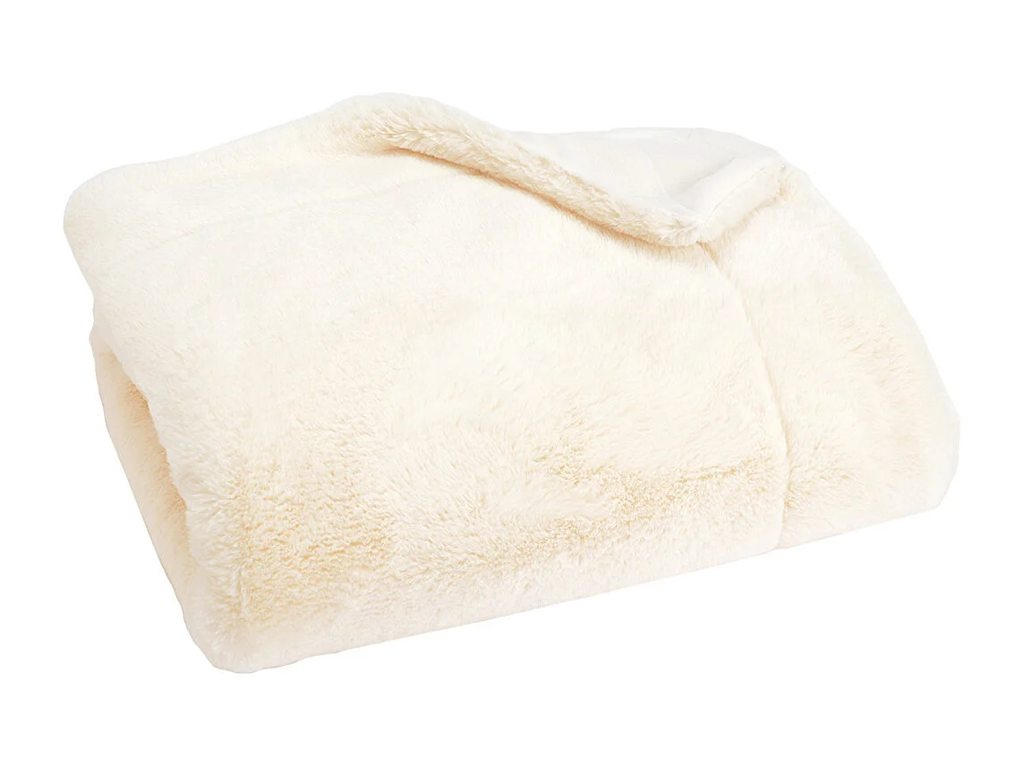 Plaid Luxe Crème Doublé en Polyester 130x170 cm