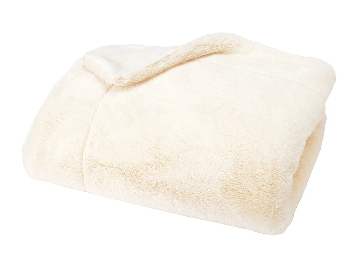 Plaid Luxe Crème Doublé en Polyester 130x170 cm