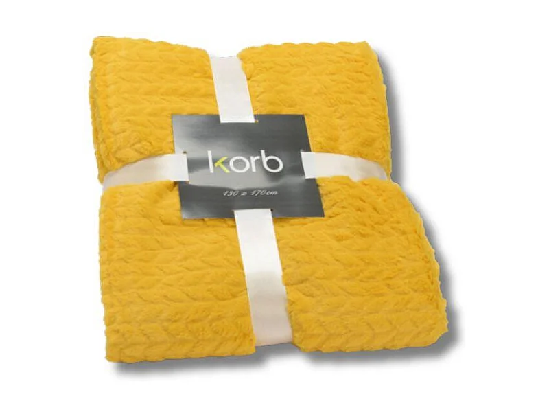 Plaid chevron 130x170 moutarde