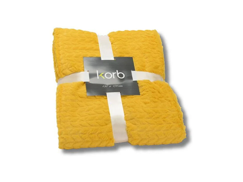 Plaid chevron 130x170 moutarde