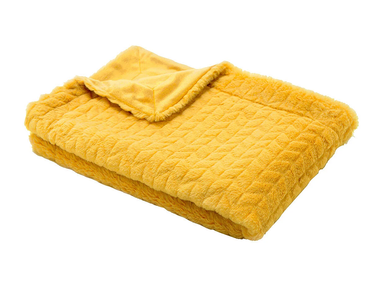 Plaid chevron 130x170 moutarde