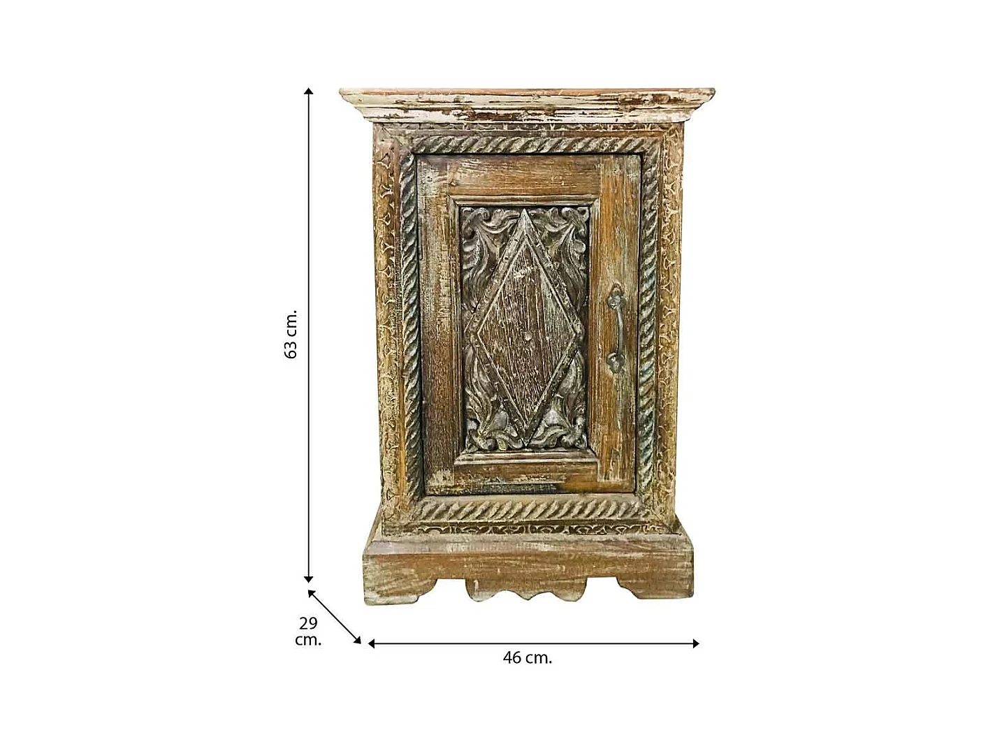 Comodino in legno 46x29x63