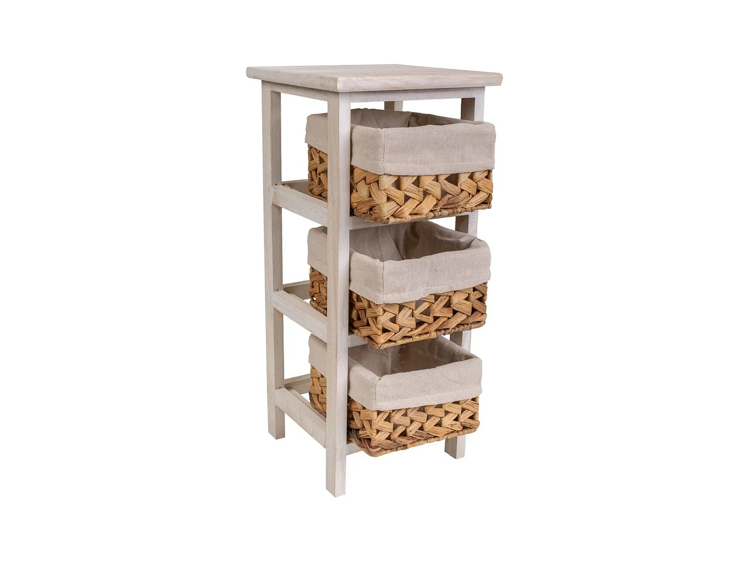 Mesita de madera blanca 25x25x57