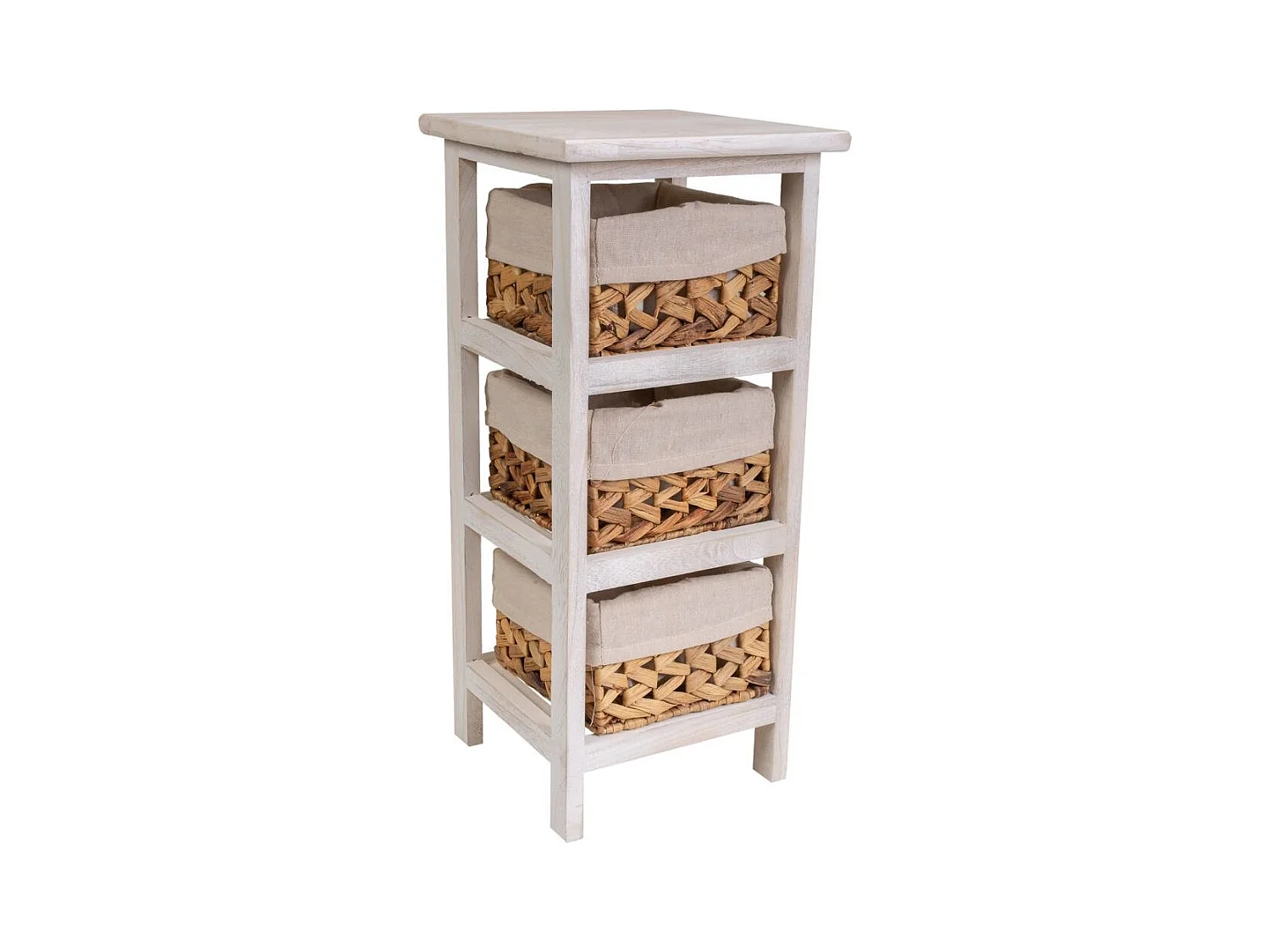 Mesita de madera blanca 25x25x57